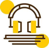 Ear Protection Yellow Lieanr Circle Icon vector