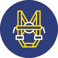 Fall Protection Dual Line Circle Icon vector