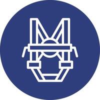 Fall Protection Outline Circle Icon vector