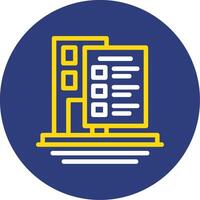 edificio codigos doble línea circulo icono vector