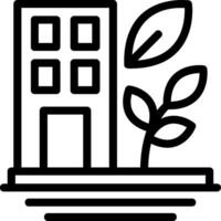 Green Building Line Icon vector