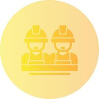 Construction Crew Gradient Circle Icon vector