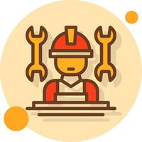 Subcontractor Filled Shadow Circle Icon vector