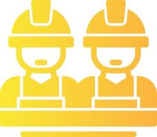 Construction Crew Solid Multi Gradient Icon vector