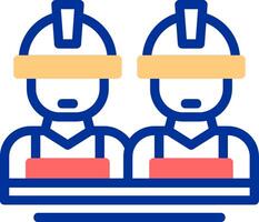 Construction Crew Color Filled Icon vector