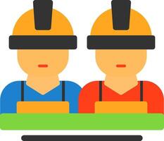 Construction Crew Flat Icon vector