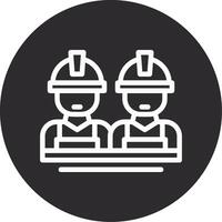 Construction Crew Inverted Icon vector