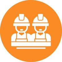 Construction Crew Line Two Color Icon vector