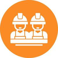 Construction Crew Line Two Color Icon vector