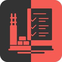 Punch List Red Inverse Icon vector