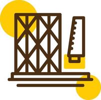 Finish Carpentry Yellow Lieanr Circle Icon vector