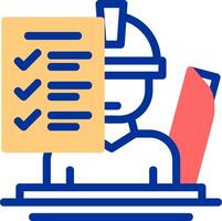 Site Supervisor Color Filled Icon vector