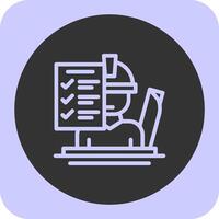 Site Supervisor Linear Round Icon vector