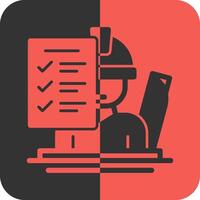 Site Supervisor Red Inverse Icon vector