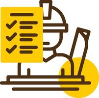 Site Supervisor Yellow Lieanr Circle Icon vector