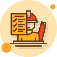 Site Supervisor Filled Shadow Circle Icon vector