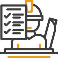 Site Supervisor Line Two Color Icon vector