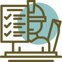 Site Supervisor Linear Circle Icon vector