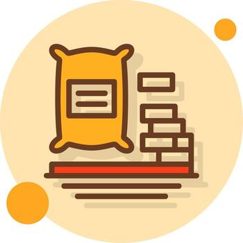 construcción materiales lleno sombra circulo icono vector