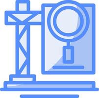 Site Inspection Line Filled Blue Icon vector