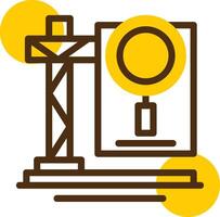 Site Inspection Yellow Lieanr Circle Icon vector