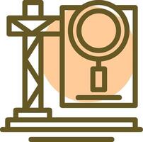 Site Inspection Linear Circle Icon vector