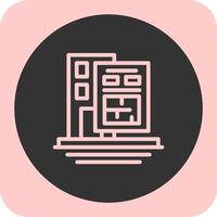 Building Permit Linear Round Icon vector