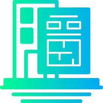 edificio permiso sólido multi degradado icono vector