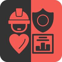 osha conformidad rojo inverso icono vector