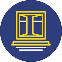 Window Frames Dual Line Circle Icon vector