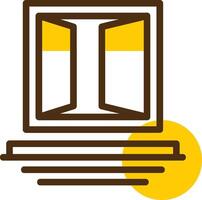 Window Frames Yellow Lieanr Circle Icon vector