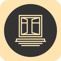 Window Frames Linear Round Icon vector