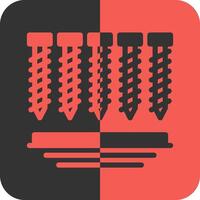 Drywall Screws Red Inverse Icon vector