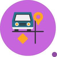 compartir estacionamiento plano sombra icono vector