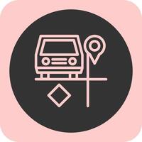 Carpool parking Linear Round Icon vector