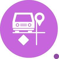 Carpool parking Glyph Shadow Icon vector