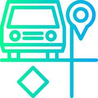 Carpool parking Linear Gradient Icon vector