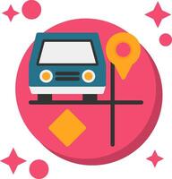 Carpool parking Tailed Color Icon vector