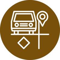 Carpool parking Outline Circle Icon vector