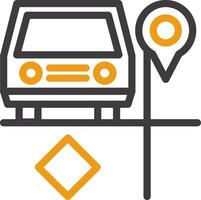 Carpool parking Line Two Color Icon vector