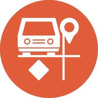 Carpool parking Glyph Circle Icon vector