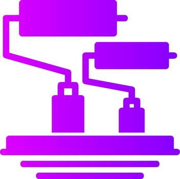pintar rodillos sólido multi degradado icono vector