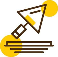 Trowel Yellow Lieanr Circle Icon vector