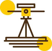 Laser Level Yellow Lieanr Circle Icon vector