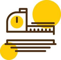 Tape Measure Yellow Lieanr Circle Icon vector