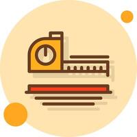 Tape Measure Filled Shadow Circle Icon vector