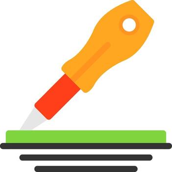 destornillador, plano, icono vector