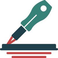 Screwdriver Glyph Two Color Icon vector