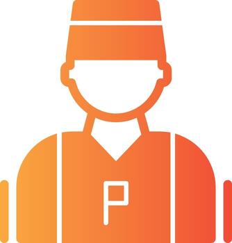 estacionamiento asistente sólido multi degradado icono vector