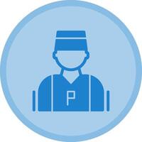 Parking attendant Multicolor Circle Icon vector